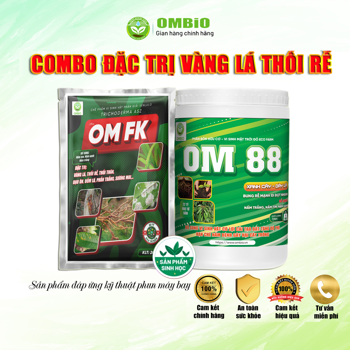 OM FK + OM 88 - Combo đặc trị vàng lá thối rễ, phục hồi cây