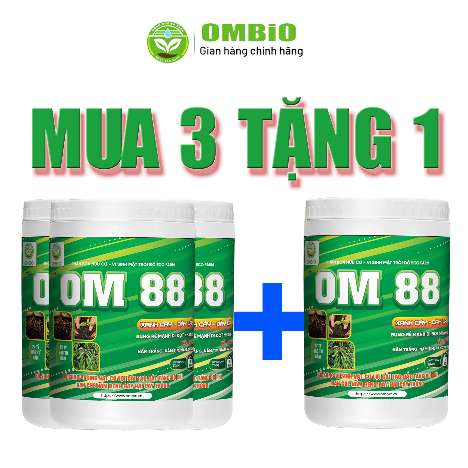 OM 88 - Phân thuốc kích rễ mạnh đi đọt nhanh, xanh cây dầy lá, biến vàng thành xanh